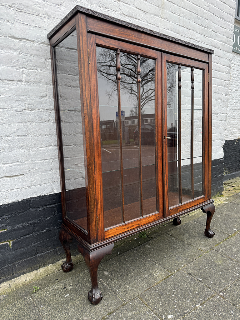 Antiek Engels vitrinekast - Afbeelding 4
